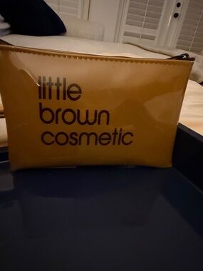 Bloomingdale's Glossy Mustard Cosmetic Pouch